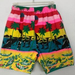 Vintage Local Motion Reversible Surf Print Shorts
